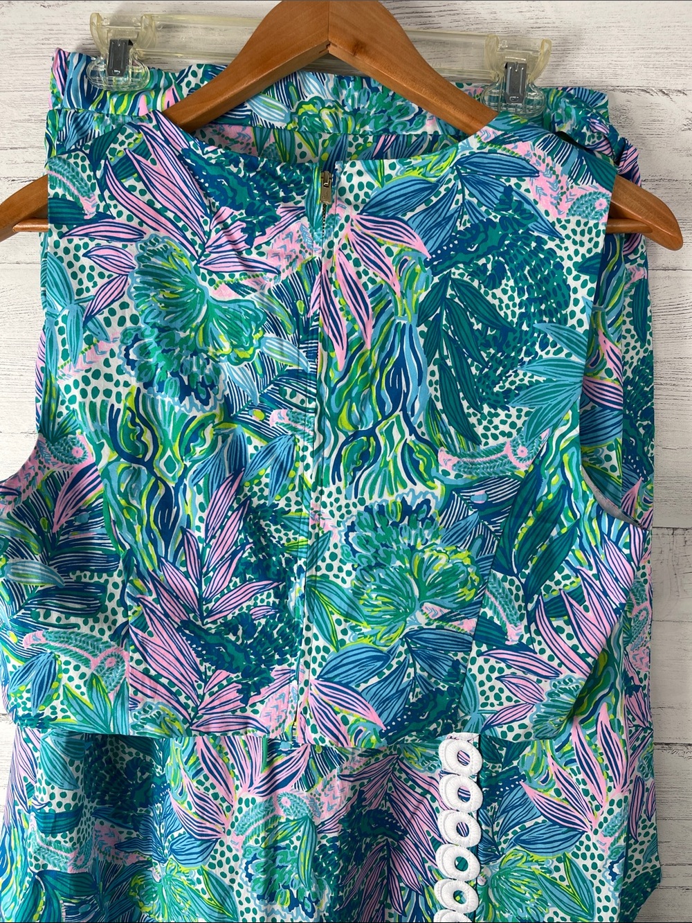 Lilly Pulitzer Blue Green Pink Tropical Two-Piece Maxi Dress - Picture 9 of 9